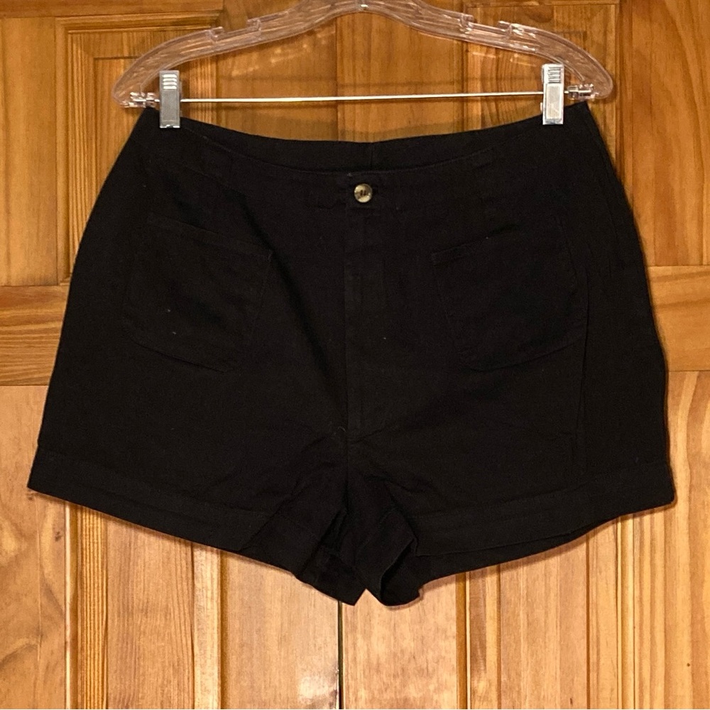 NWOT Basic Editions vintage 90s Shorts High Rise Flat Panel Black Size 16